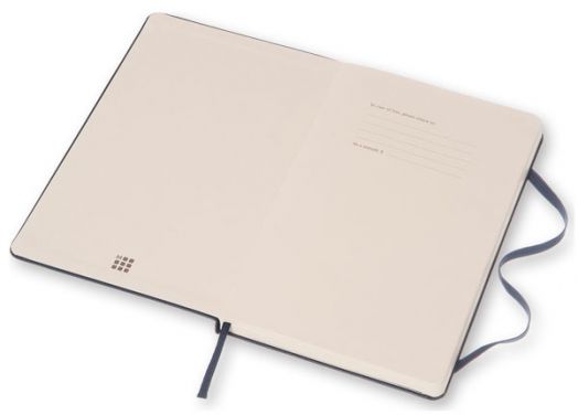 Голям тефтер Moleskine Classic Blue Sapphire с твърди корици и нелинирани листа