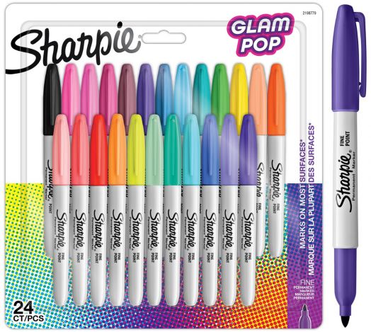 Комплект маркери Sharpie - Glam Pop, 24 цвята