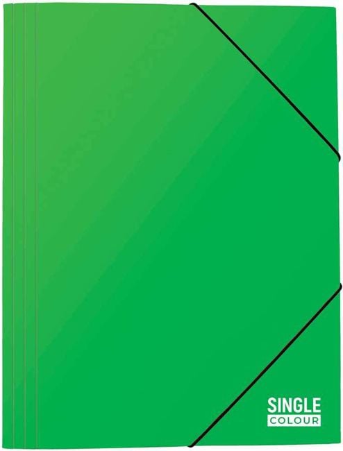 Папка с ластик Single Colour Spree, зелена