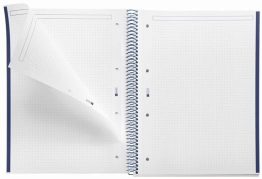 Тетрадка Miquelrius Emotions A4 със спирала, 80 листа на точки, морско синьо