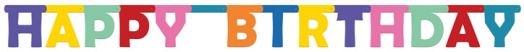 Хартиен гирлянд Folat - Happy Birthday Color Pop