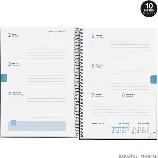 Седмичен тефтер - органайзер Miquelrius Serpentine от септември 2025 до юни 2026 г.