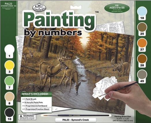 Комплект за лесно рисуване с акрилни бои Royal & Langnickel - Елени