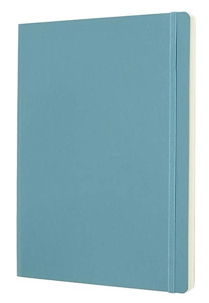 Голям пастелно-тюркоазеносин тефтер Moleskine Classic с меки корици и нелинирани страници