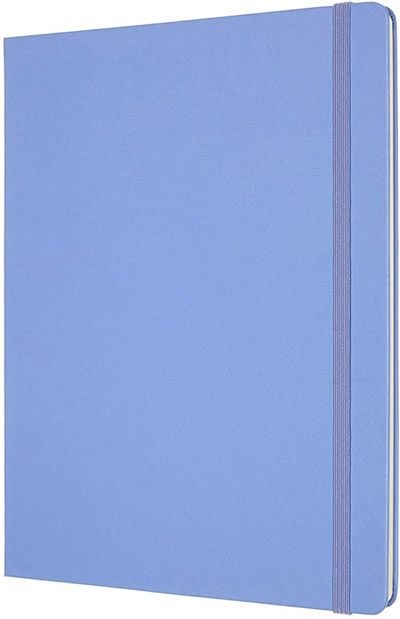 Голям син тефтер Moleskine Classic Hydrangea Blue с твърди корици и нелинирани страници