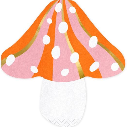 Салфетки PartyDeco - Гъбка, 20 бр.