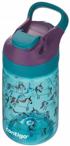 Детска бутилка за вода Contigo Gizmo Flip - Еднорози, 420 мл.