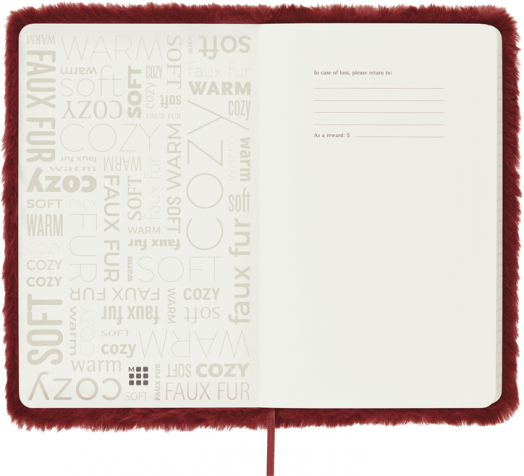 Тефтер Moleskine Faux Fur в кутия, червен