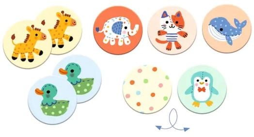 Мемо игра Djeco: Плюшени играчки