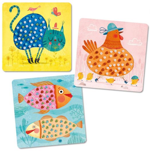 Мозайка-колаж с мъниста Djeco - Животни