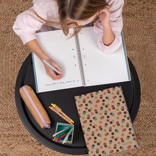 Тетрадка Miquelrius Recycled Eco Confetti А4 със спирала, 80 линирани листа