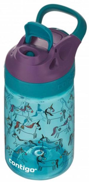 Детска бутилка за вода Contigo Gizmo Flip - Еднорози, 420 мл.