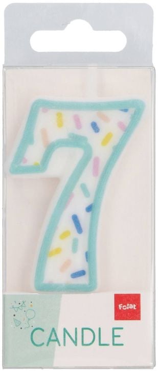Свещ за рожден ден Folat Sprinkles - Цифра 7