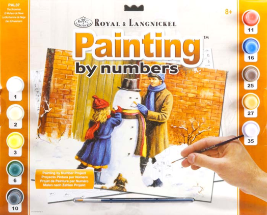 Комплект за лесно рисуване с акрилни бои Royal & Langnickel - Снежен човек, 39 х 30 см.