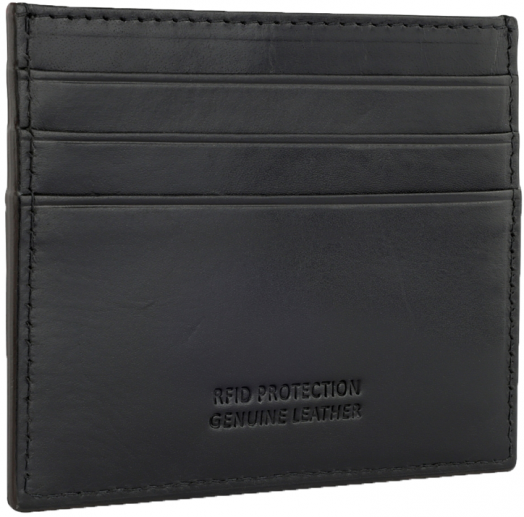 Кожен калъф за карти Bugatti Nobile, черен