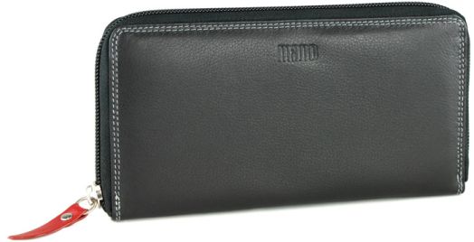 Хоризонтален дамски портфейл Mano Multicolours, черен