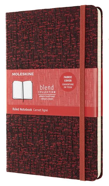 Тефтер Moleskine Limited Editions Blend Collection Red Tissu с твърди корици и линирани страници