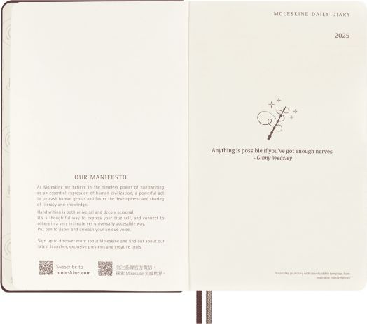 Дневен тефтер - органайзер Moleskine Harry Potter за 2025 година с твърди корици