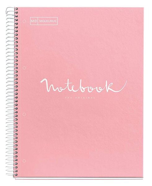 Тетрадка Miquelrius Emotions А4 със спирала, 80 листа на широки редове, розова