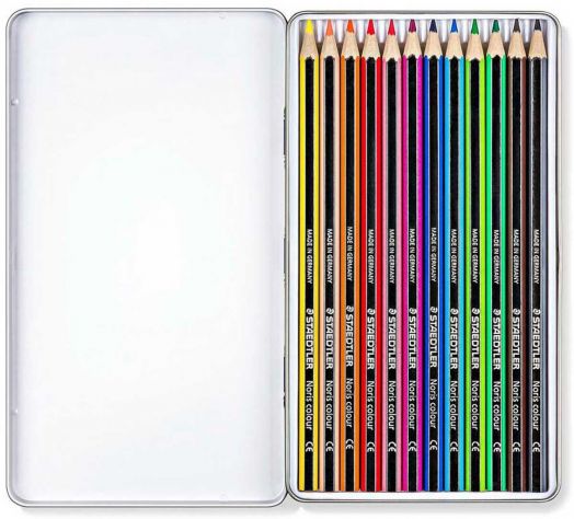 Цветни моливи в метална кутия Staedtler, 12 цвята