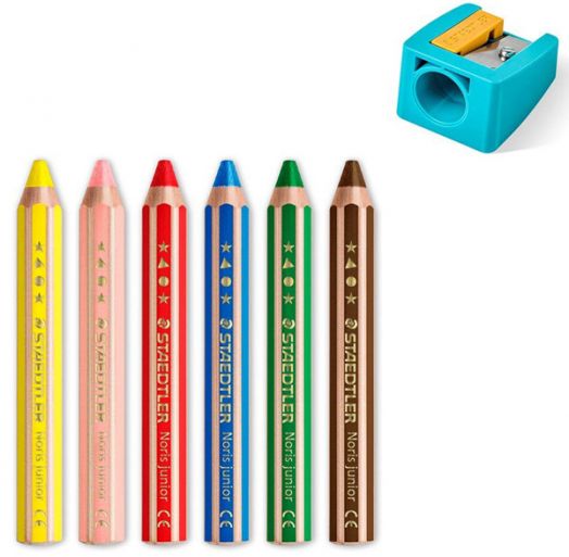Комплект Staedtler Noris Junior 3 в 1, 6 цвята