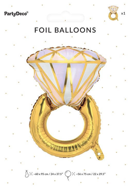 Фолиев балон PartyDeco - Пръстен, 60 х 95 см.