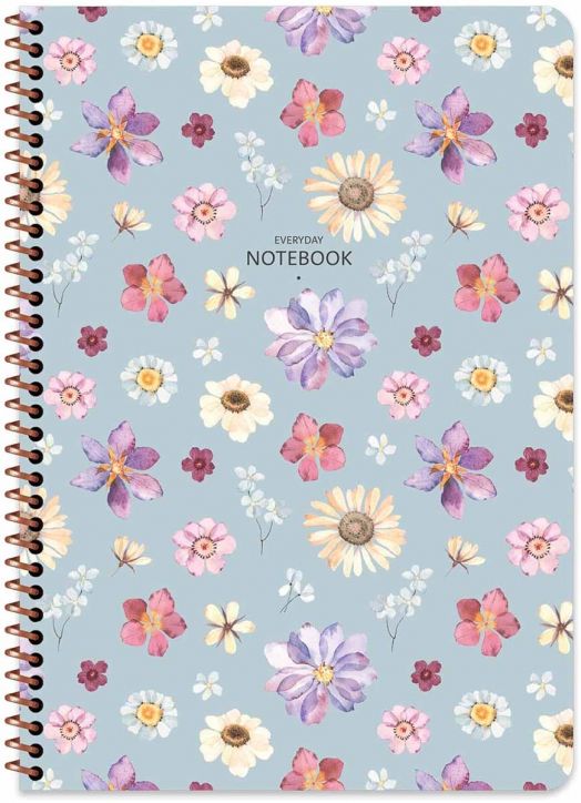 Тетрадка Keskin Color Flower, 80 листа с широки редове, асортимент