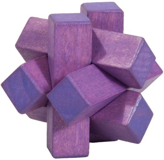 3D пъзел от бамбук - Възел, лилав цвят