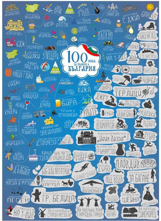 Скреч постер Шантаво - 100 неща за правене в България