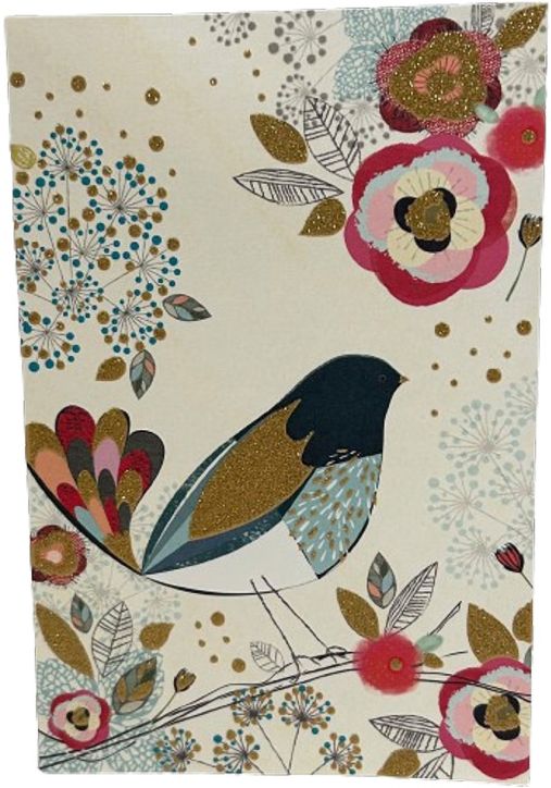 Картичка Editor: Птица и цветя