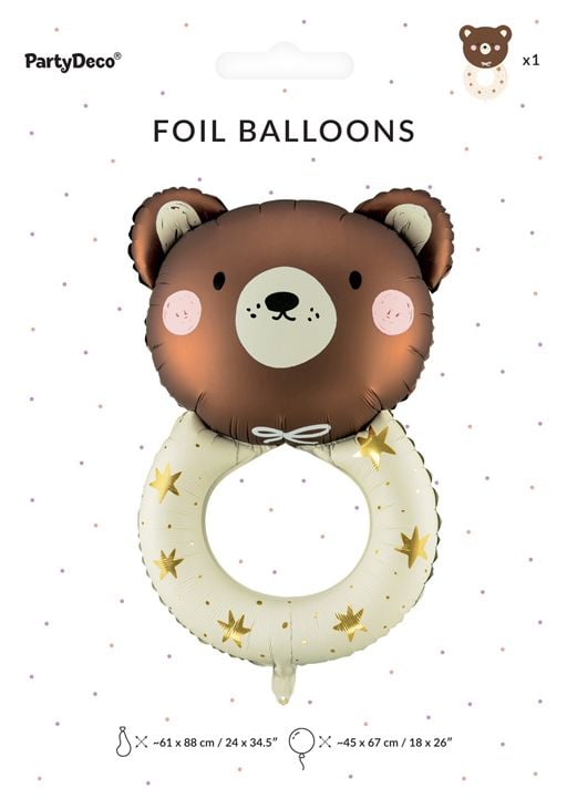 Фолиев балон PartyDeco - Мече дрънкалка