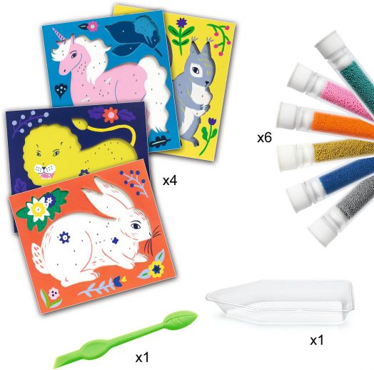 Творчески комплект Djeco: Направи колажи с мъниста Flowers and fleurs