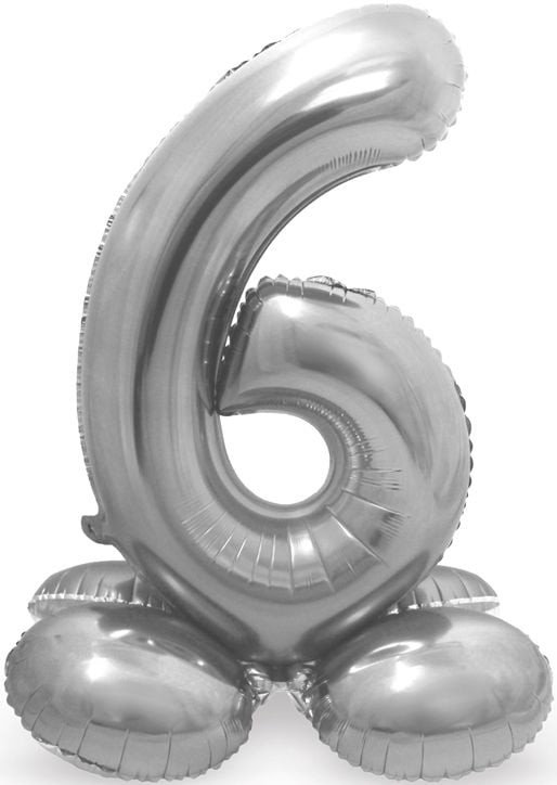 Фолиев балон Folat - Цифра 6, сребърен