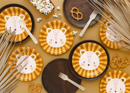 Чинийки PartyDeco - Лъв, 6 бр.