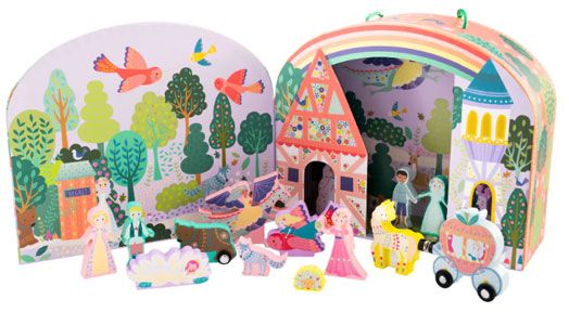 Кутия за игра с дървени фигурки Floss & Rock, Fairy Tale - Принцеси
