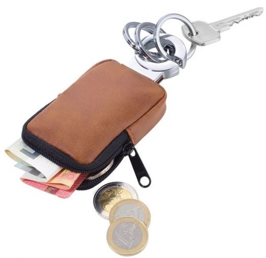 Ключодържател Troika с калъф - Clean Click, кафяв