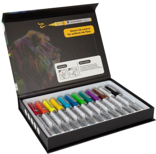 Акрилни маркери Creative Art, 12 цвята в кутия