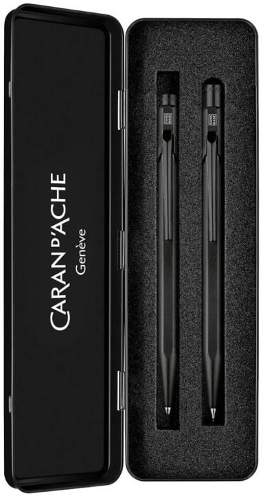 Комплект химикалка и автоматичен молив Caran d'Ache 849 Black Code