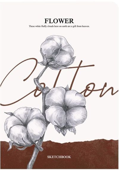 Скицник Drasca Flower Cotton А5, 80 листа