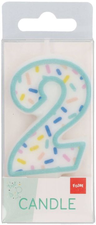 Свещ за рожден ден Folat Sprinkles - Цифра 2