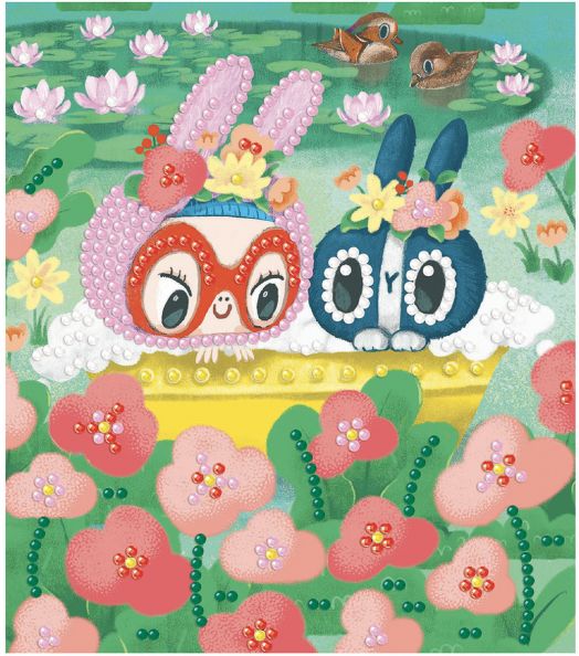 Тврочески комплект Djeco - Направи си сам картини с цветни камъчета