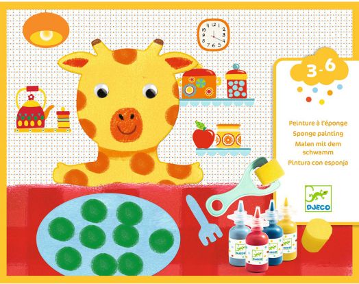 Комплект за оцветяване Djeco - Рисуване с гъба