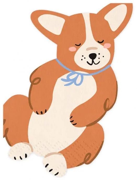 Салфетки PartyDeco - Корги, 12 бр.