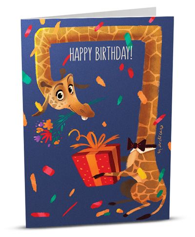 iGreet Картичка за рожден ден с жираф