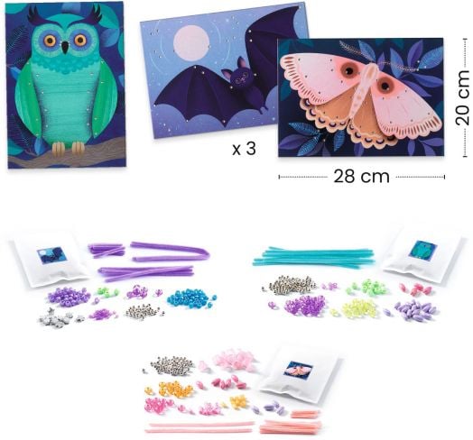 Креативен комплект Djeco - Декорирай картини с мъниста