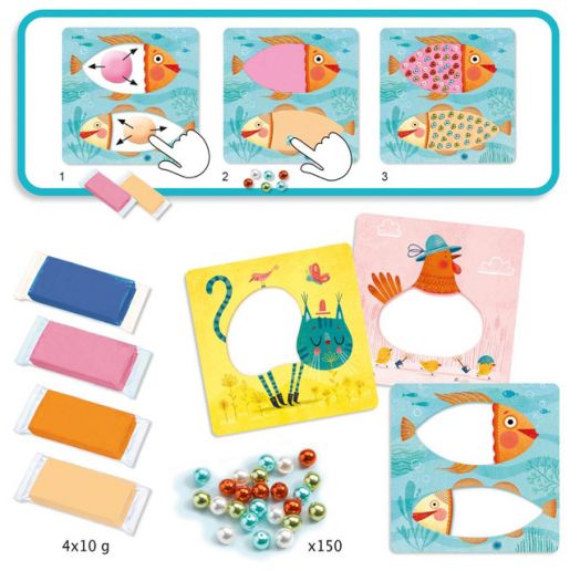 Мозайка-колаж с мъниста Djeco - Животни