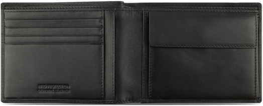 Мъжки кожен портфейл Bugatti Super Slim With Flap 8CC, черен