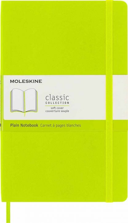 Класически тефтер Moleskine Classic Lemon Green с меки корици и нелинирани страници