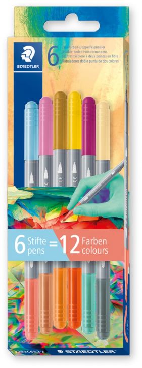 Двувърхи флумастери Staedtler Multiverse, 12 цвята, вариант 2