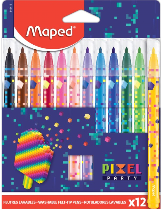 Флумастери Maped Color Peps Pixel Party, 12 цвята